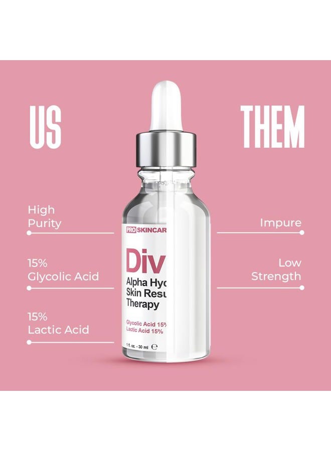 DIVINE DERRIERE Glycolic Acid & Lactic Acid Peeling Solution - SKIN PERFECTING 30% AHA Liquid, Professional Grade Chemical Face Peel for Acne Scars, Collagen Boost, Wrinkles, Fine Lines - AHA - 1 fl oz - Image 5