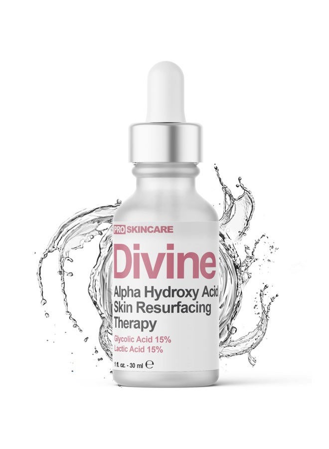 DIVINE DERRIERE Glycolic Acid & Lactic Acid Peeling Solution - SKIN PERFECTING 30% AHA Liquid, Professional Grade Chemical Face Peel for Acne Scars, Collagen Boost, Wrinkles, Fine Lines - AHA - 1 fl oz - Image 1