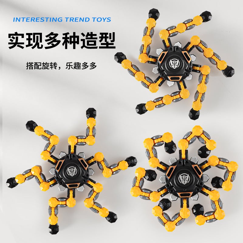Fingertip Mechanical Gyro Transforming Robot Chain Diy Creative Stress Relief Toy Finger Versatile Gyro - Image 4