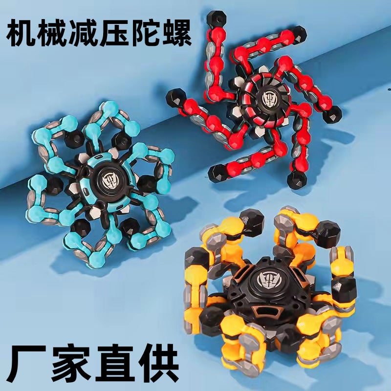 Fingertip Mechanical Gyro Transforming Robot Chain Diy Creative Stress Relief Toy Finger Versatile Gyro - Image 2