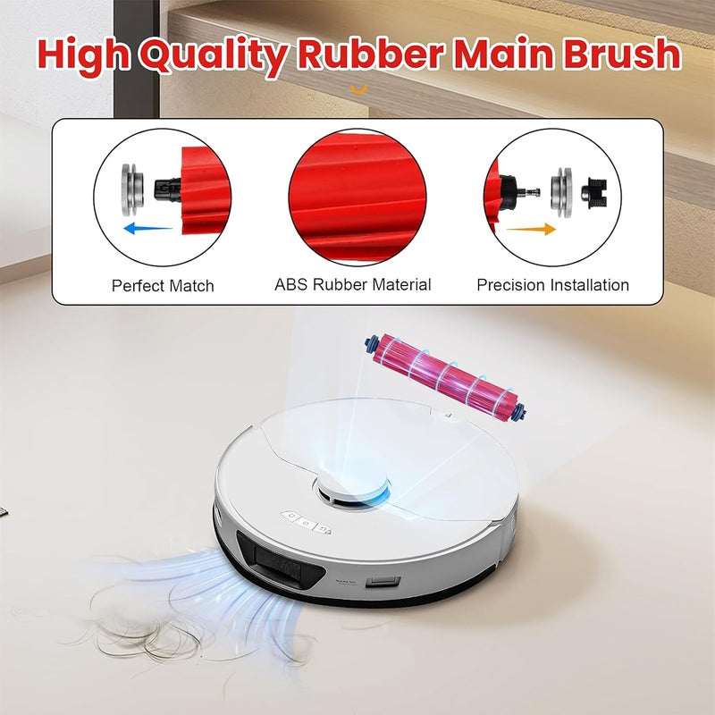 AnDongo 24 Pack Replacement Parts for Roborock S7 MaxV Ultra/S7 Pro Ultra Vacuum | 1 Main Brush, 1 Self-Cleaning Brush, 4 HEPA Filters, 4 Mop Pads, 6 Side Brushes, 6 Dust Bags, 1 Cleaning Brush, 1 Screwdriver - Image 3
