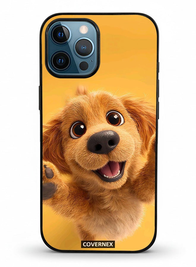 Covernex Apple iPhone 12 Pro Max Protective Case Cover Printed Featuring Adorable Puppy Portrait - Image 2
