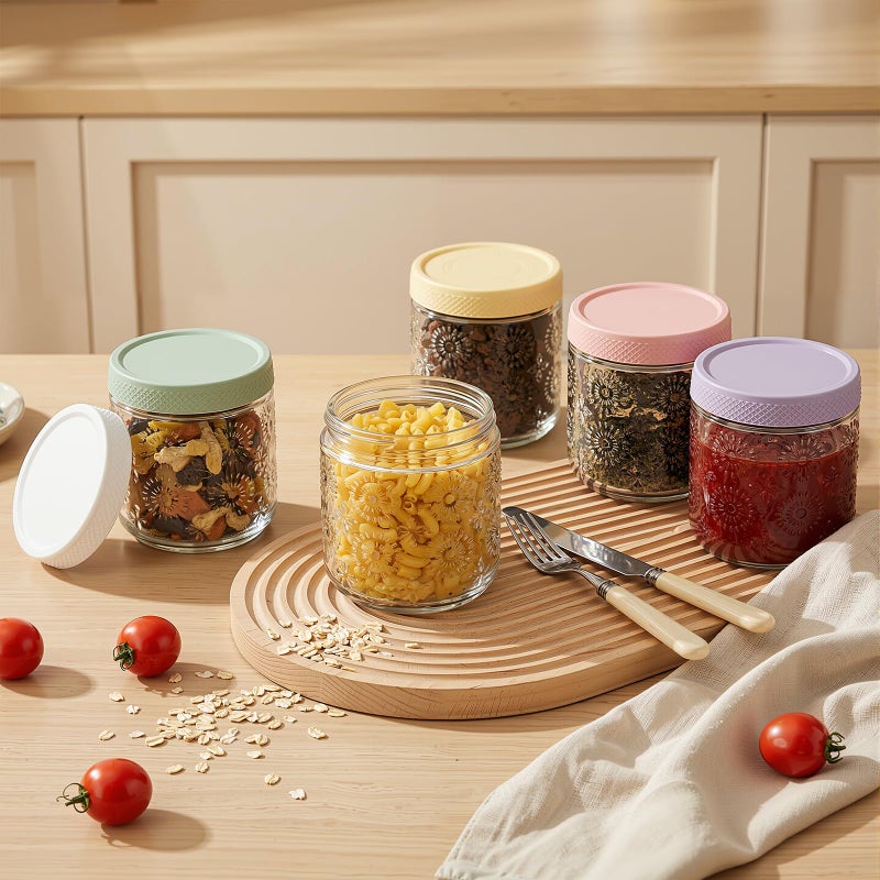 GYOSUGANG 6 pack 16 oz Overnight Oats Containers with Lids, Glass Food Storage Container, Airtight Salad Jars, Mason Jars for Overnight Oats, Yogurt, Oatmeal, Salad, Coffee, Spices - Image 5