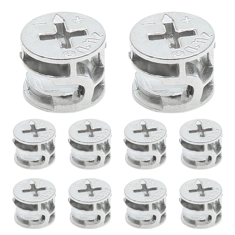 Litoexpe 10 Pcs Furniture Connecter Cam Lock Fittings 15X12Mm Furniture Connecting Fastener Lock Nut For Cabinet Drawer Wardrobe Dresser - Image 1