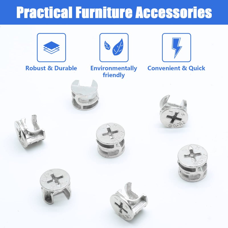 Litoexpe 10 Pcs Furniture Connecter Cam Lock Fittings 15X12Mm Furniture Connecting Fastener Lock Nut For Cabinet Drawer Wardrobe Dresser - Image 4