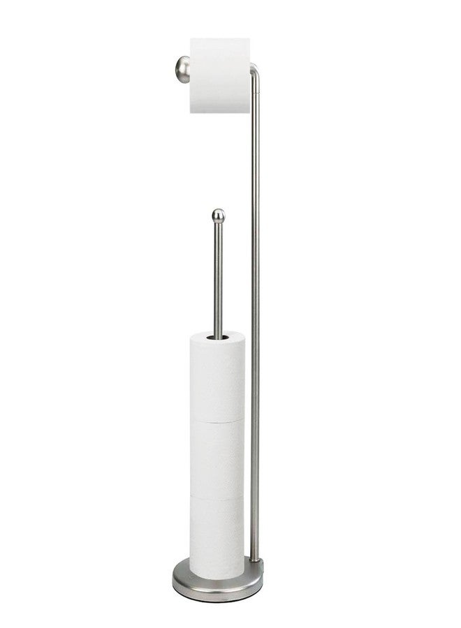 Umbra Teardrop Free Standing Toilet Paper Holder Stand and Holder with Storage for up to 5 TP Rolls, Brushed Nickel - Image 1