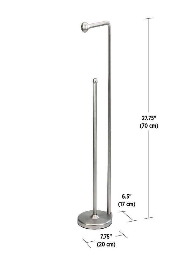 Umbra Teardrop Free Standing Toilet Paper Holder Stand and Holder with Storage for up to 5 TP Rolls, Brushed Nickel - Image 3