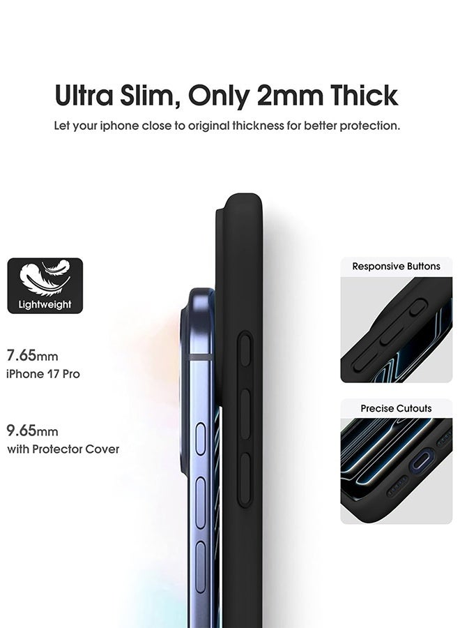 ميدا غطاء سيليكون سائل فاخر لآيفون 17 برو ماكس بحماية كاملة للكاميرا وبطانة مايكروفايبر – ملمس ناعم ومقاوم للبصمات - Image 5