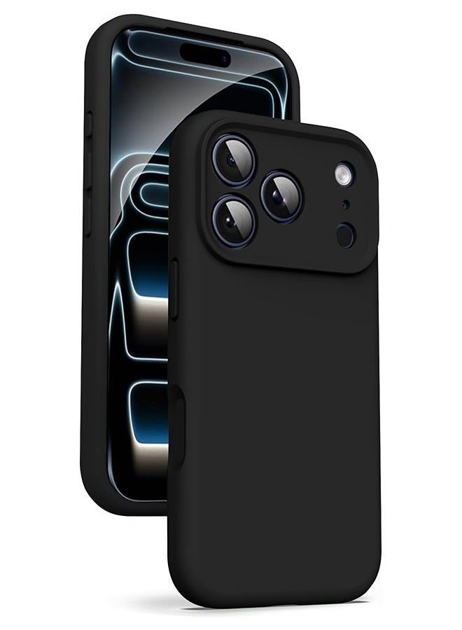 ميدا غطاء سيليكون سائل فاخر لآيفون 17 برو ماكس بحماية كاملة للكاميرا وبطانة مايكروفايبر – ملمس ناعم ومقاوم للبصمات - Image 1