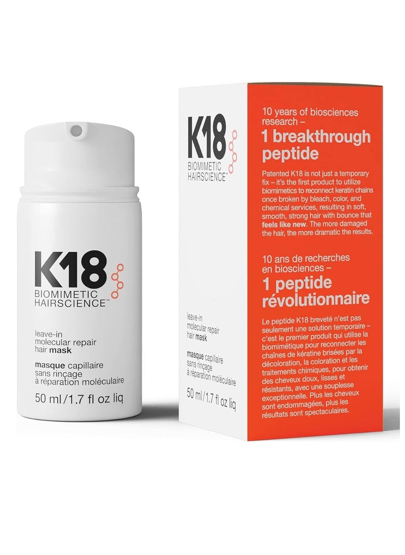 Maykawe Leave-In Molecular Repair Hair Mask Treatment to Repair Damaged Hair - 4 Minutes to Reverse Damage from Bleach, Color, Chemical Services (50 ml)  - Image 1