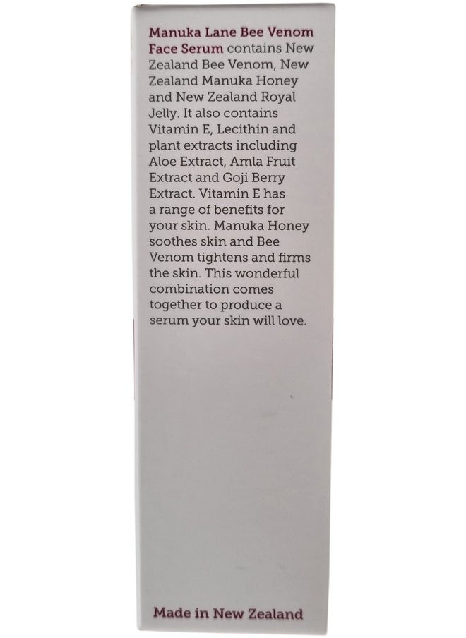 Bee Venom Face Serum For Face And Neck With Manuka Honey Goji Extract And Vitamin E Plant Based Formula Carefully Formulated To Keep Your Skin Young And Healthy!