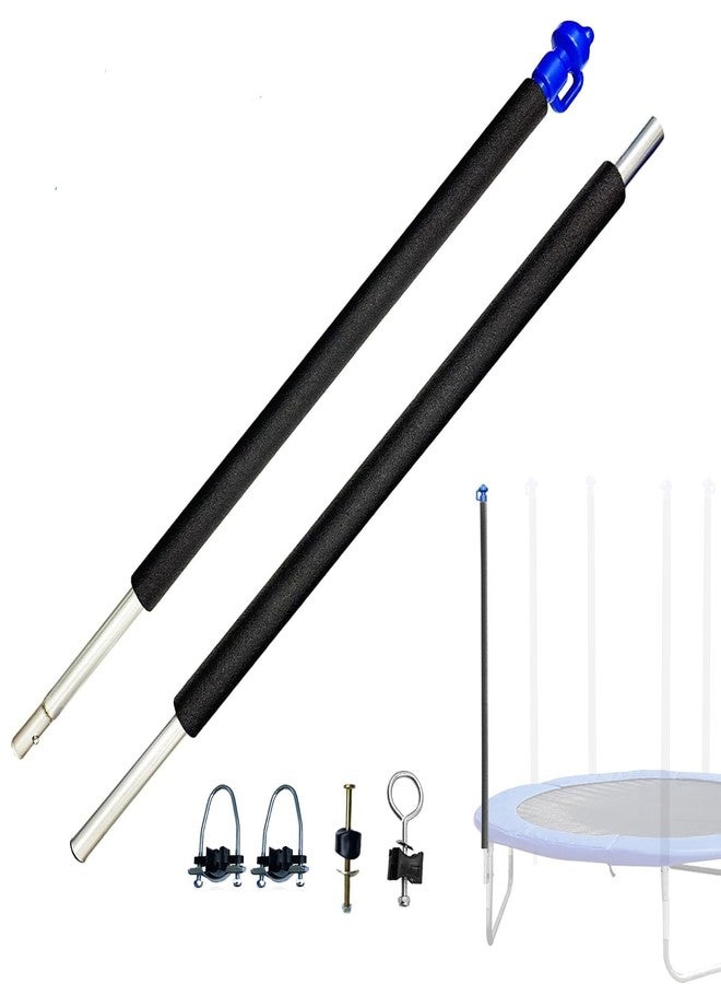 MSSVIGING 1 Lower, 1 Upper Trampoline Replacement Poles, Fit for 10'-16' Trampoline Frame, Universal Enclosure Straight Net Pole with Foam Sleeves and Hardware - Image 1
