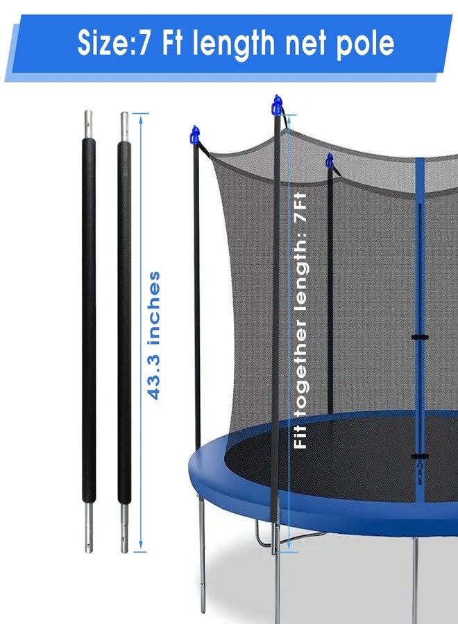 MSSVIGING 1 Lower, 1 Upper Trampoline Replacement Poles, Fit for 10'-16' Trampoline Frame, Universal Enclosure Straight Net Pole with Foam Sleeves and Hardware - Image 2