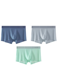 YUZHAOLIN 3 Packs of 120 Pieces of Ice Silk Underwear Men's Boxer Pants Double Layer Graphene Antibacterial Inner File Ultra Thin Breathable Seamless Boxer Pants  - Image 1