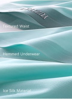 YUZHAOLIN 3 Packs of 120 Pieces of Ice Silk Underwear Men's Boxer Pants Double Layer Graphene Antibacterial Inner File Ultra Thin Breathable Seamless Boxer Pants  - Image 5