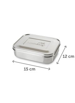 LunchBots Lunchbots Uno Stainless Steel Food Container - Open Design Perfect For Sandwiches  Wraps  Salads Or A Small Meal - Eco-Friendly  Dishwasher Safe And Bpa-Free - All Stainless  - Image 2