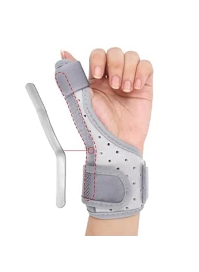 Adjustable Thumb Spica Splint - Ergonomic Support Brace for Right and Left Hand, Thumb Stabilizer for Arthritis, Tendonitis, Sprains and Pain Relief, Gray - Image 1