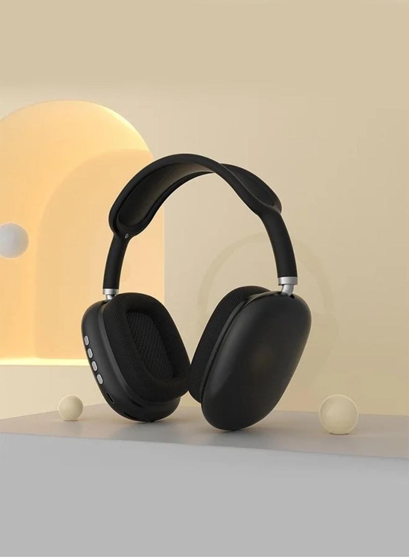 P9 Wireless Over-Ear Bluetooth Headphones with Noise Cancellation & Deep Bass – Foldable Comfortable Design – Black - Image 4
