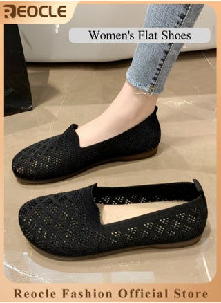 Women's Knitting Flat Shoes Slip on Shoes Comfort Loafers Breathable Mesh Female Round Toe Walking Shoes Soft Lightweight Shoes - pzsku/ZC5F4CFF261D5473383CDZ/45/_/1737431108/79067910-c1f3-4355-8092-8a3789362696