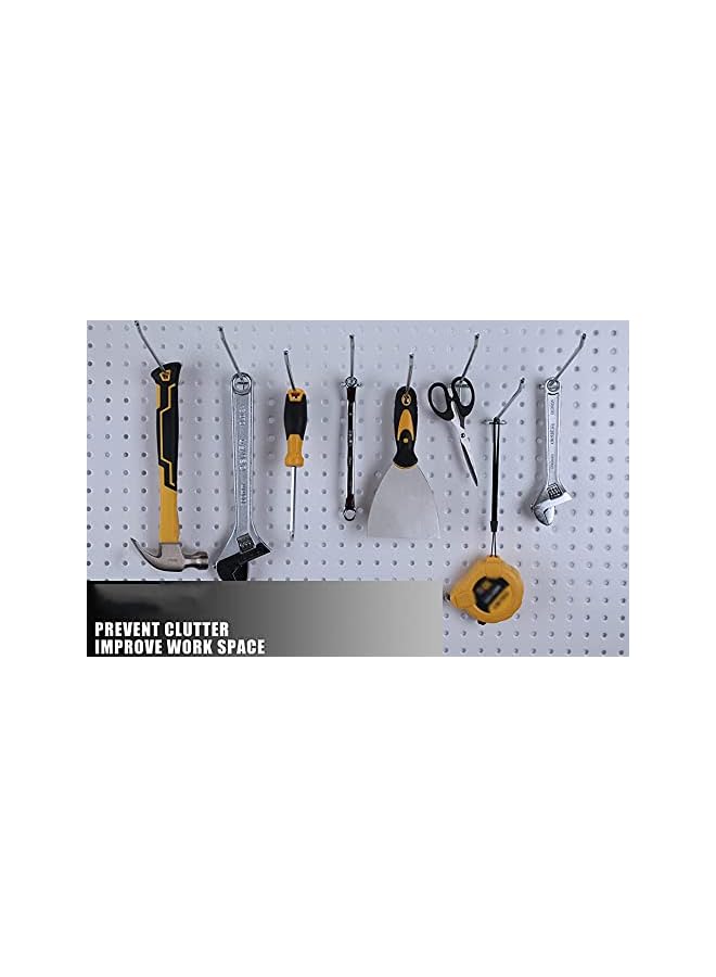 PROMASS promass 40Pcs Metal Hangers Pegboard Hooks, Heavy Duty Metal Peg Board Shelving Hooks 20cm Stainless Steel S Hooks Organizer  - Image 3