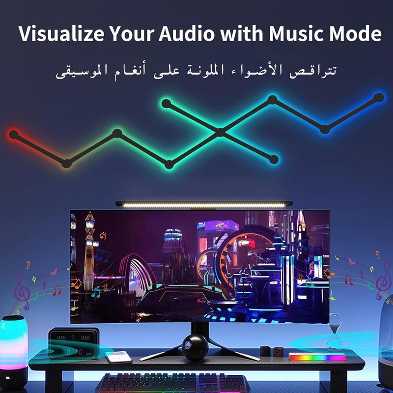 السير كو إل آر أضواء حائط LED ذكية، أضواء ألعاب متزامنة مع الموسيقى، شريط إضاءة RGB قابل للتخصيص، 12 قطعة - Image 2