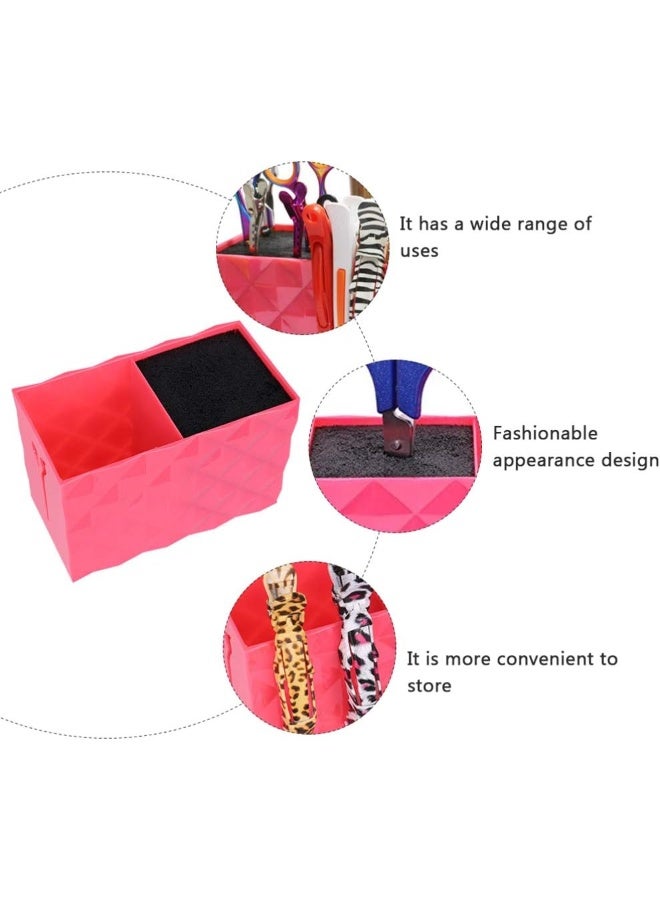 Uonlytech Barber Scissors Holder Professional Hair Shears Holder Combs Organizer Hairdresser Scissor Storage Box for Hairdresser Pink - Image 4