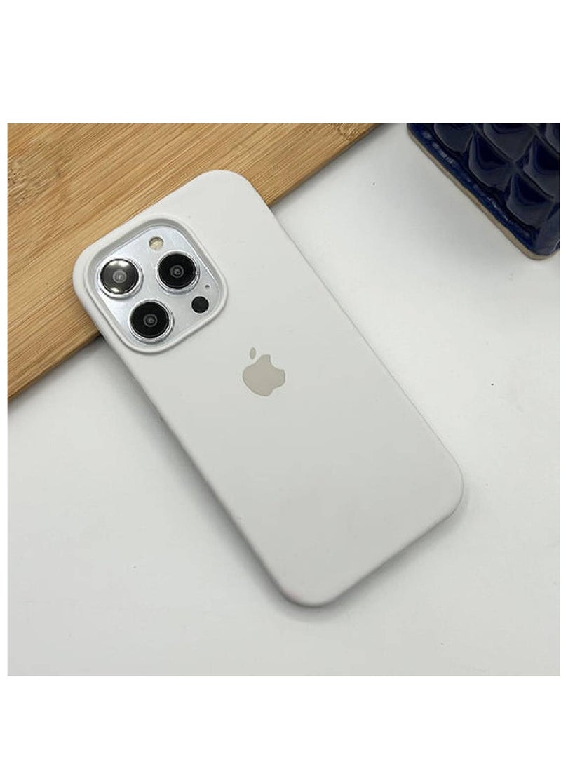 Generic Generic iPhone 15 Series Liquid Silicone Case Cover With Logo White  - Image 1