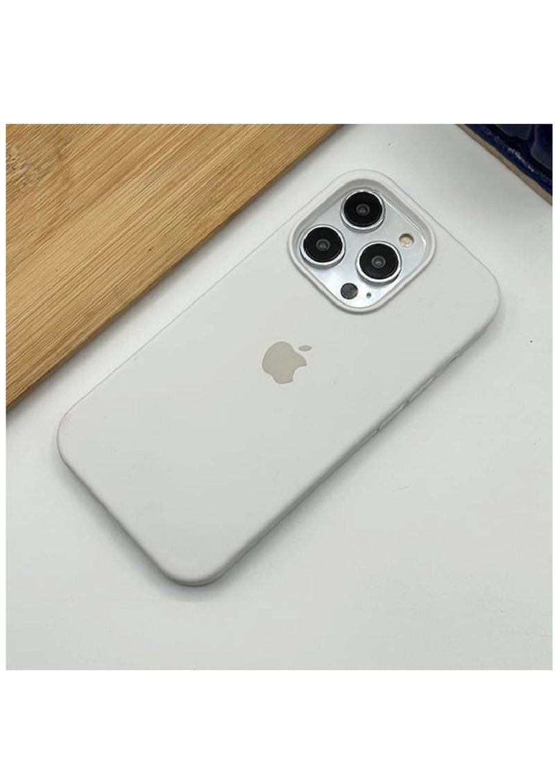 Generic Generic iPhone 15 Series Liquid Silicone Case Cover With Logo White  - Image 3