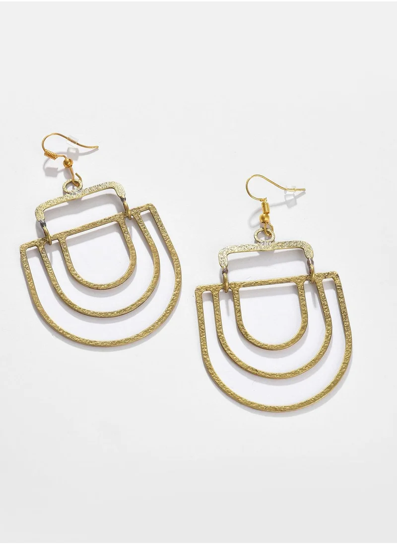 SOHI Gold Plated Designer Drop Earring