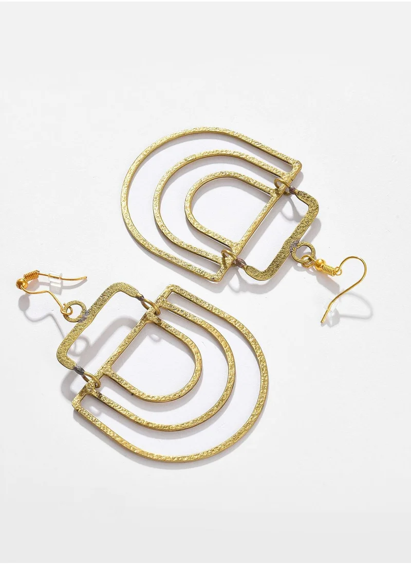 SOHI Gold Plated Designer Drop Earring