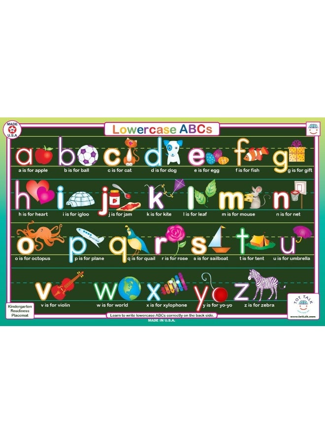 Tot Talk Lowercase ABC Educational Placemat for Kids, Washable - Image 1