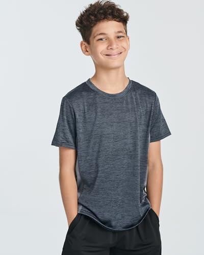 REALESSENTIALS Real Essentials 5 Pack: Youth Dry-Fit Wicking Active Athletic Performance Short Sleeve T-Shirt Boys & Girls Shirts-Set 8,XL (16-18) - Image 5