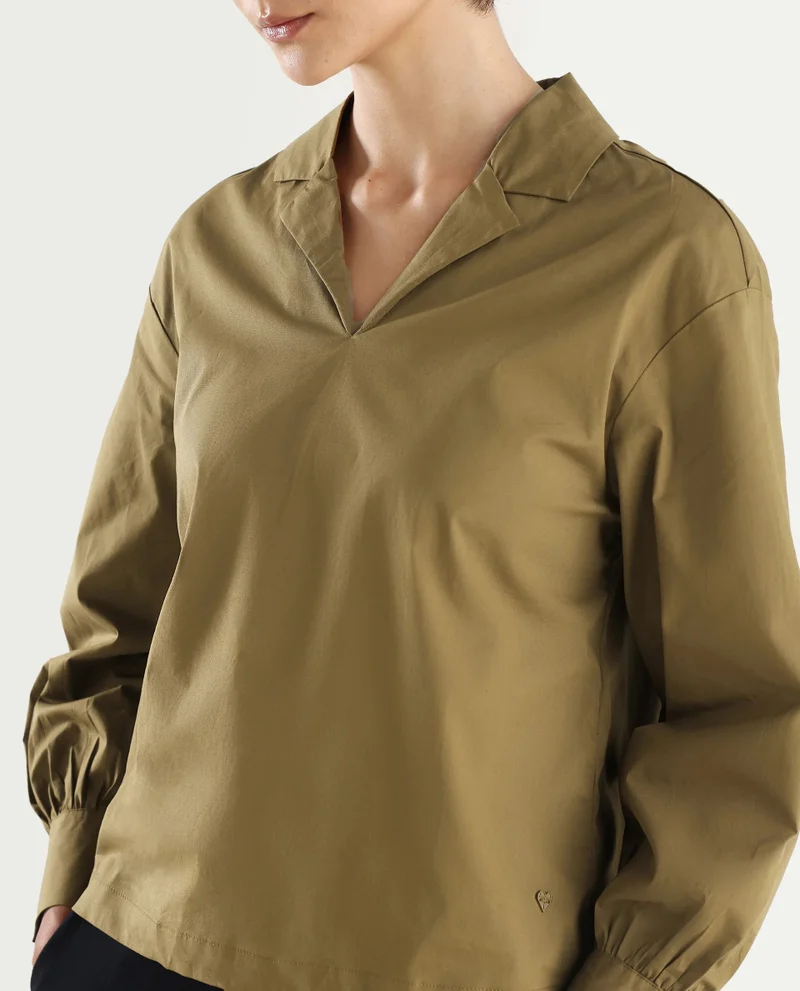 Rareism Women's Lapel Neck Top