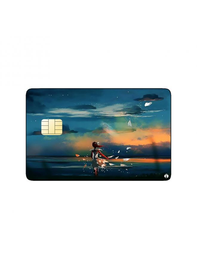 RKN PRINTED BANK CARD STICKER Aesthetic Sky Drawing With Birds - Image 2