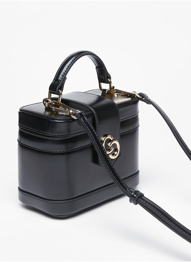 Celeste - Women's Solid Box Shaped Satchel Bag with Top Handle and Detachable Strap - Image 1
