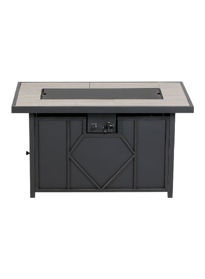 LIVING ACCENTS Rectangular Rust Resistant Gas Fire Pit Black and Brown 24 x 24 x 42 Inch - Image 1