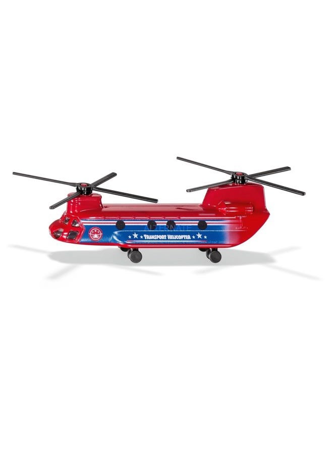 siku 1689, Transport Helicopter, Red/Blue, Metal/Plastic, Folding rotors