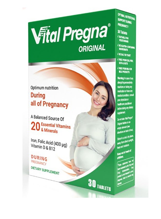 Pregna Original With Folic Acid (400 Iu), Vitamin D And B12 30 Tablets