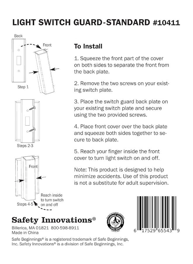 Safety Innovations Safety Innovations Child Proof Light Switch Guard - for Standard (Toggle) Style Switches  - Image 3