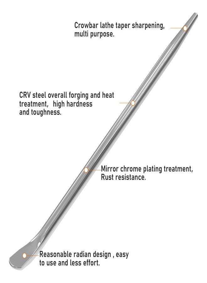 FOCMKEAS 36"(900mm）Aligning Pry Bar Round Crowbar Sleever Bar for Prying and Alignment, CR-V - Image 4