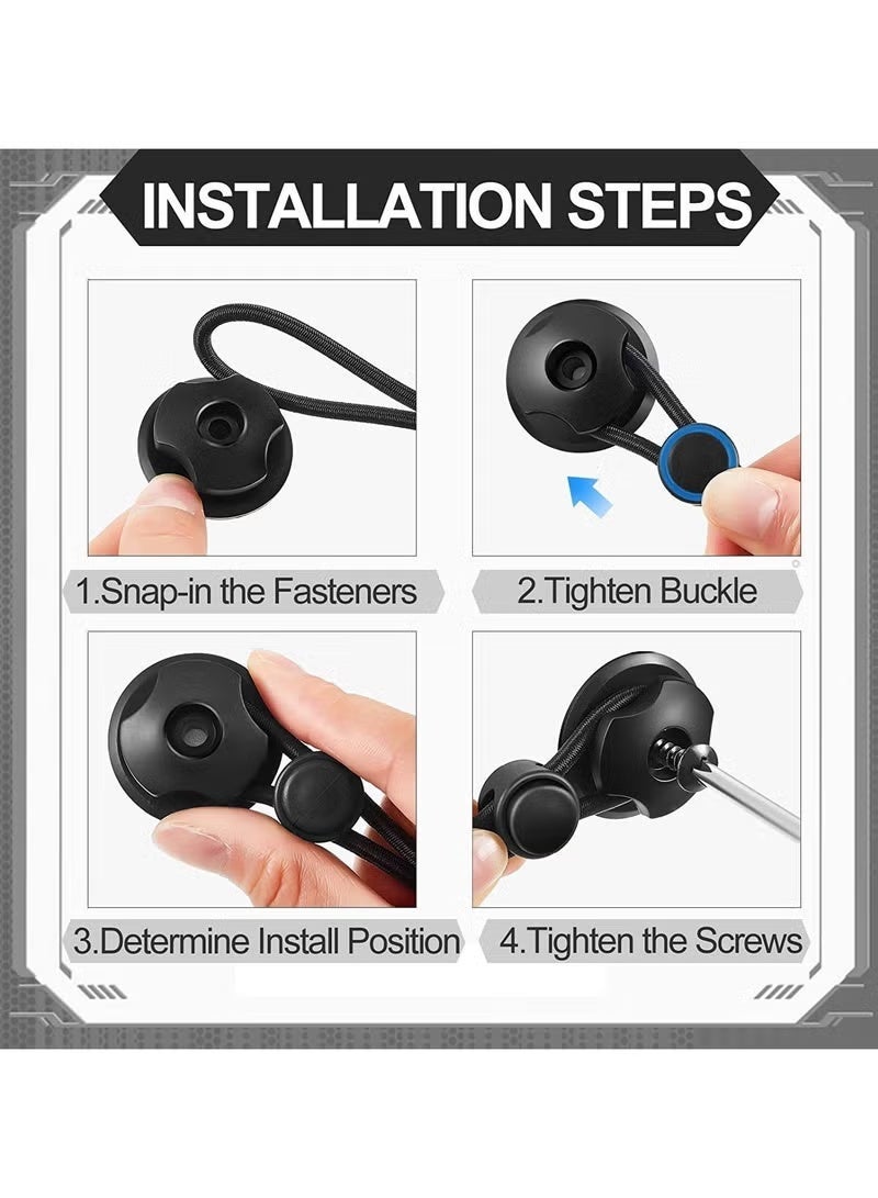 منظم أسلاك تحت المكتب، شبكة تنظيم الكابلات، 25.2 بوصة × 9.8 بوصة، يتضمن شبكة كابل واحدة، 6 خطافات و6 براغي، حل تخزين أسلاك مكتب غير مرئي لإخفاء الأسلاك في إعدادات المكتب المنزلي (أسود) - Image 3