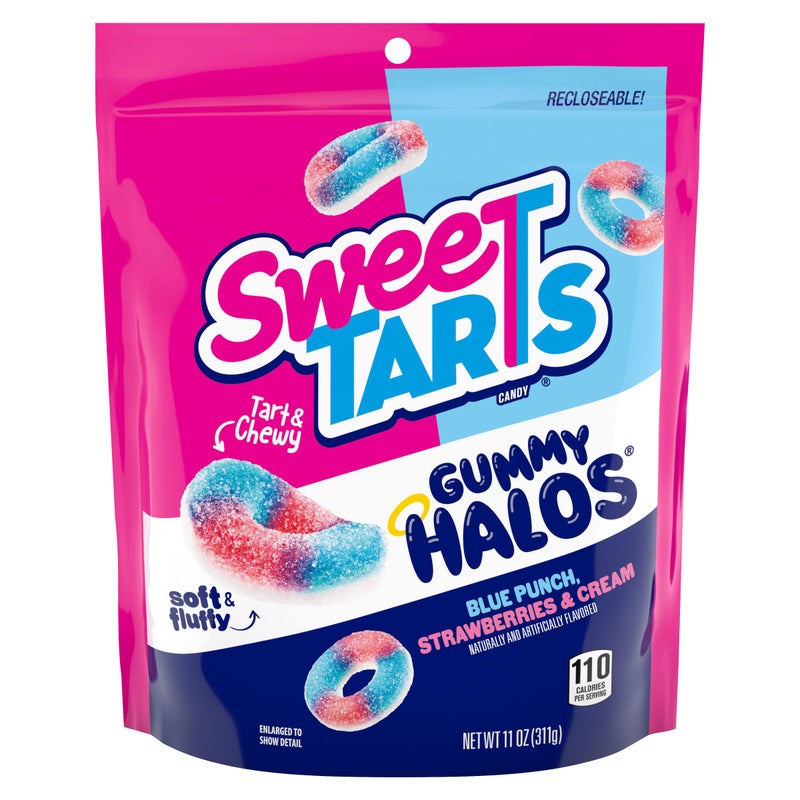 SweeTARTS Halos Candy Blue Punch and Strawberries and Cream Tart and Chewy Soft and Fluffy 11 oz - Image 3
