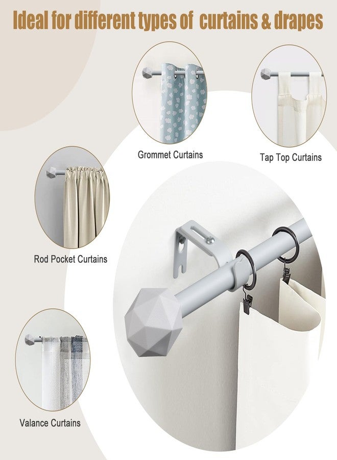 FLY HAWK Curtain Rods, 28" to 62" for Windows Small Curtain Rod Set, Modern Simplicity Decorative Style 5/8 Inch Metal Curtain Pole, Heavy Duty Drapery Rods with Brackets White - Image 2
