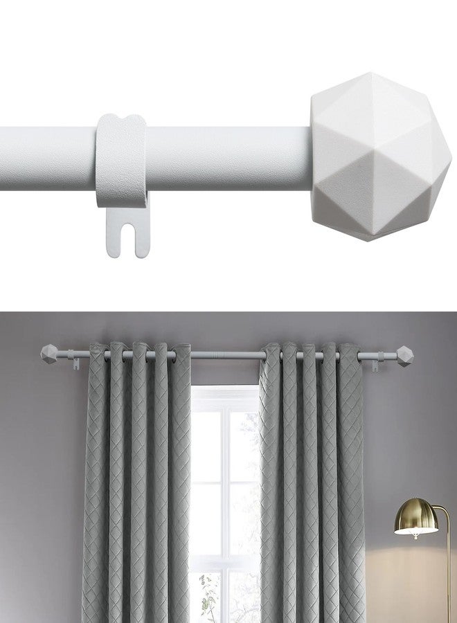 FLY HAWK Curtain Rods, 28" to 62" for Windows Small Curtain Rod Set, Modern Simplicity Decorative Style 5/8 Inch Metal Curtain Pole, Heavy Duty Drapery Rods with Brackets White - Image 1