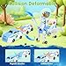 SOYUOI 2in1 Transforming Mars Deer Car Toy Magnetic Collision Robot and Dinosaur Deformation Action Figure for Kids Exciting Gift for Boys Girls Ideal for Birthdays and Christmas Blue - Image 4