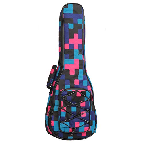 Longteam Print Ukulele Case 10mm Sponge Portable Waterproof Ukuleles bag Cover Uke gig bag with Accessory Storage Pocket (23 In Concert, Red Plaid) - Image 2
