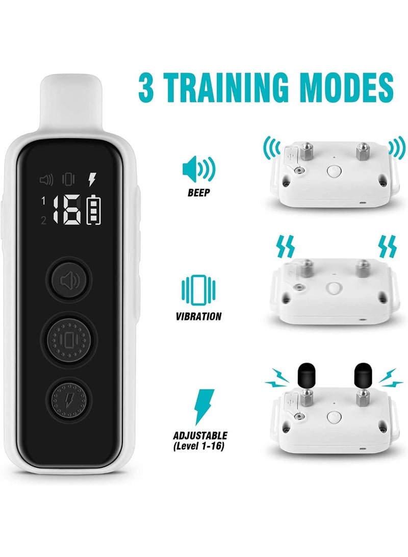 Bousnic Shock Collar for Dogs - Waterproof Rechargeable Dog Electric Training Collar with Remote for Small Medium Large Dogs with Beep, Vibration, Safe Shock Modes (8-120 Lbs) (Grey) - Image 2