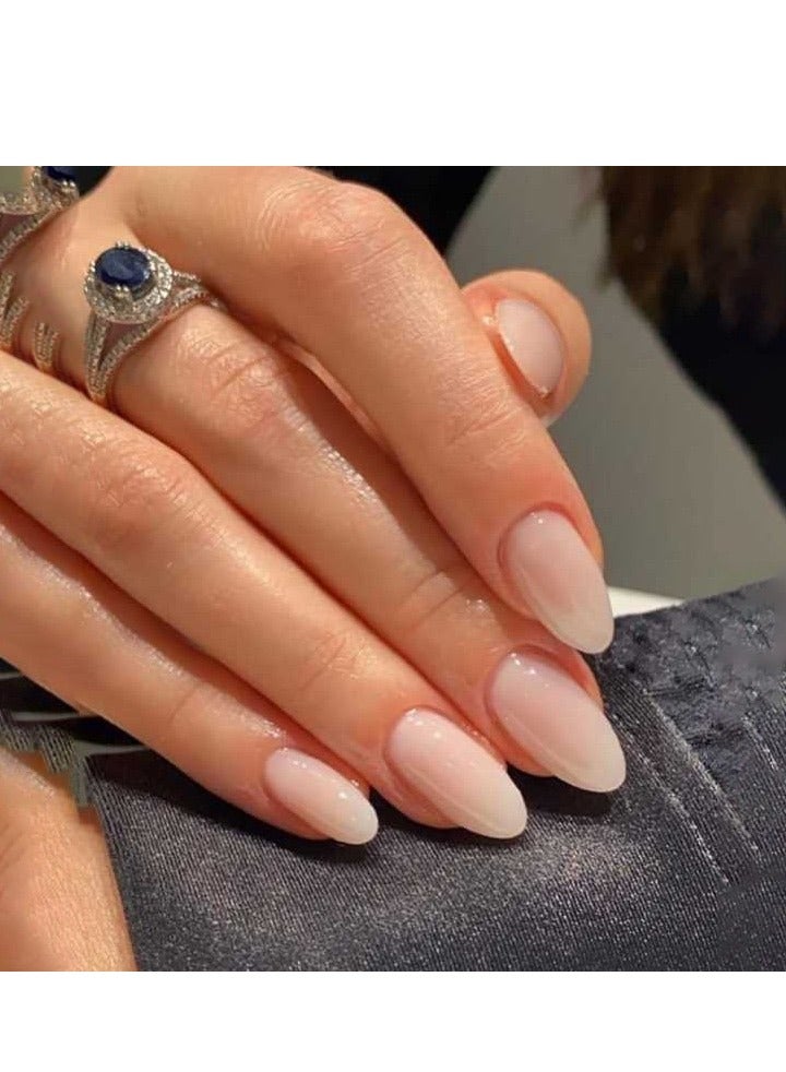 French Tip Press On Nails - Package Soft Gel French Fake Nails Short, Salon-quality Press On Nails, Seamless Glue-on Nails for Woman Nail Art Manicure