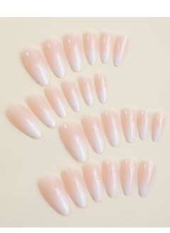 SYNSYB French Tip Press On Nails - Package Soft Gel French Fake Nails Short, Salon-quality Press On Nails, Seamless Glue-on Nails for Woman Nail Art Manicure  - Image 4