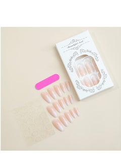 SYNSYB French Tip Press On Nails - Package Soft Gel French Fake Nails Short, Salon-quality Press On Nails, Seamless Glue-on Nails for Woman Nail Art Manicure  - Image 2